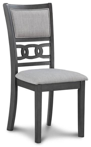 New classic furniture gia top round dining set gray